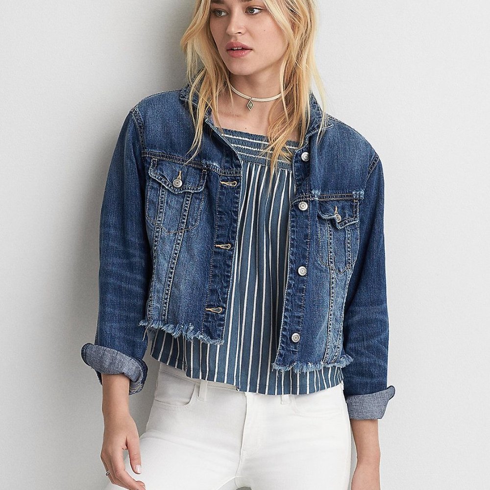 Classic Jean Jacket American Eagle Small Blue Denim